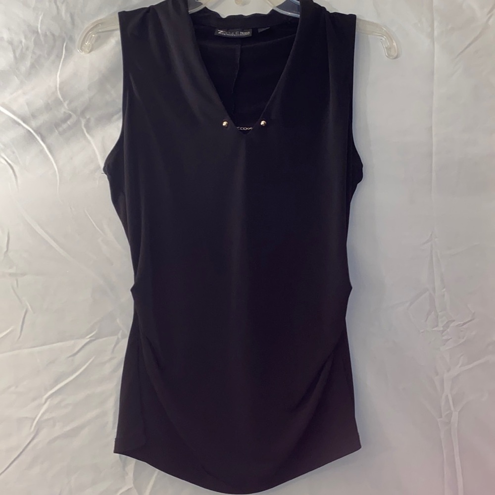 7th Avenue New York & Co size small black sleeveless blouse